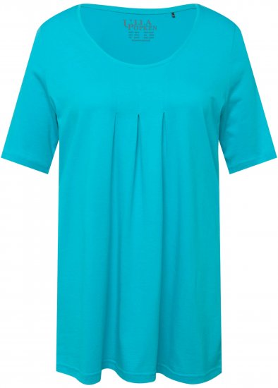 Ulla Popken Essential Front Pleat Tee Deep Aqua - T-shirty - 