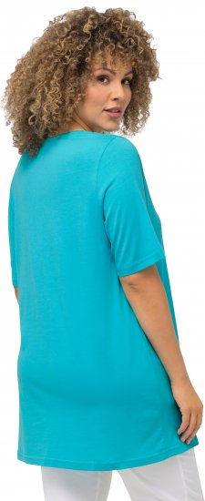 Ulla Popken Essential Front Pleat Tee Deep Aqua - T-shirty - 