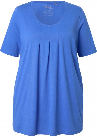 Ulla Popken Essential Front Pleat Tee Peacock Blue - T-shirty - 