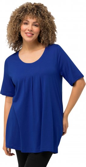 Ulla Popken Essential Front Pleat Tee Cobalt Blue - T-shirty - 