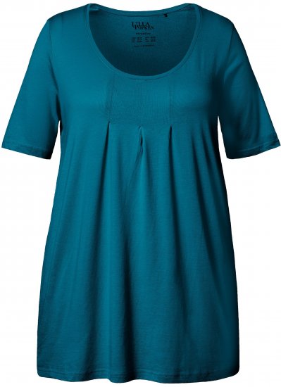 Ulla Popken Essential Front Pleat Tee Cerulean - T-shirty - 