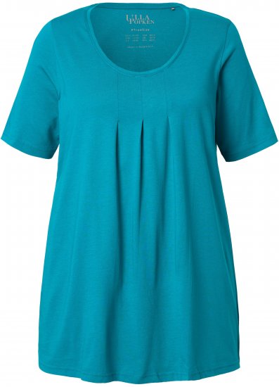Ulla Popken Essential Front Pleat Tee Teal - T-shirty - 