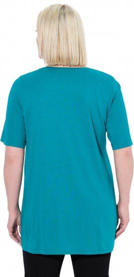Ulla Popken Essential Front Pleat Tee Teal - T-shirty - 