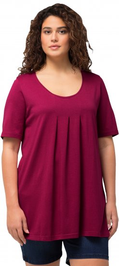 Ulla Popken Essential Front Pleat Tee Magnolia Red - T-shirty - 
