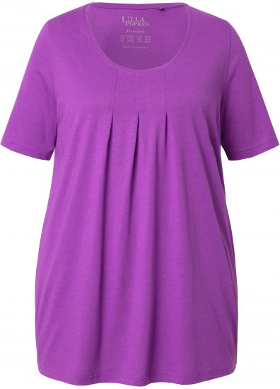 Ulla Popken Essential Front Pleat Tee Purple - T-shirty - 