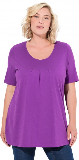 Ulla Popken Essential Front Pleat Tee Purple - T-shirty - 
