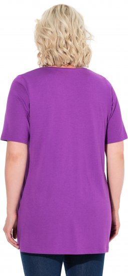 Ulla Popken Essential Front Pleat Tee Purple - T-shirty - 