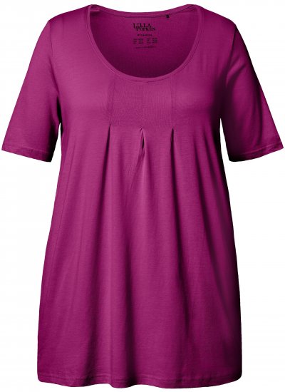 Ulla Popken Essential Front Pleat Tee Berry - T-shirty - 