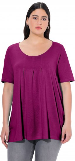 Ulla Popken Essential Front Pleat Tee Berry - T-shirty - 