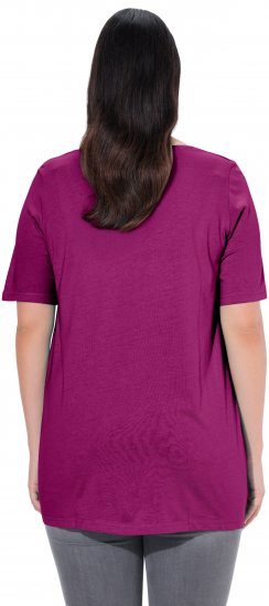 Ulla Popken Essential Front Pleat Tee Berry - T-shirty - 