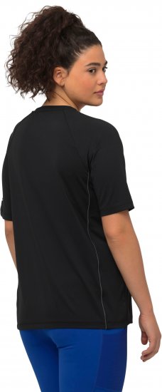 Ulla Popken Piping Accent Functional UVP 50+ Stretch Knit Top Black - T-shirty - 
