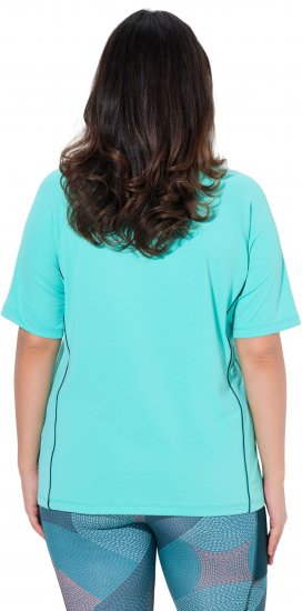 Ulla Popken Piping Accent Functional UVP 50+ Stretch Knit Top Aqua Green - T-shirty - 