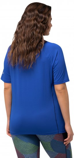 Ulla Popken Piping Accent Functional UVP 50+ Stretch Knit Top Royal Blue - T-shirty - 