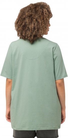 Ulla Popken Essential Notch Neck Stretch Tee Light Moss Green - T-shirty - 