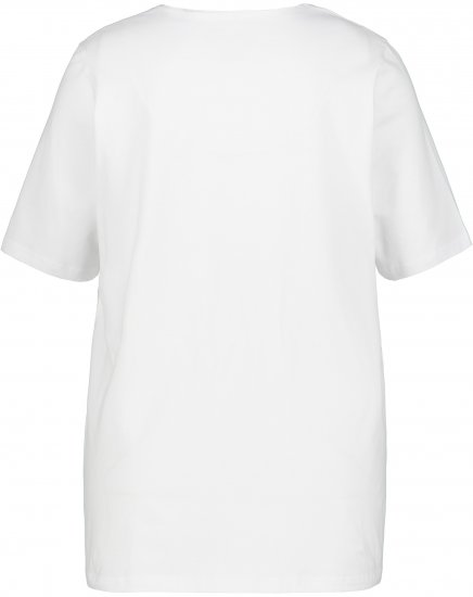 Ulla Popken Essential Notch Neck Stretch Tee Snow White - T-shirty - 