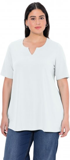 Ulla Popken Essential Notch Neck Stretch Tee Snow White - T-shirty - 