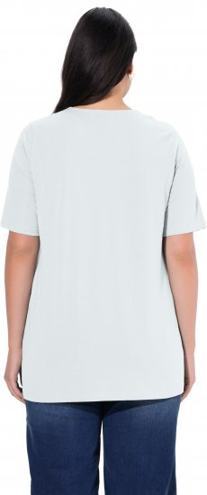 Ulla Popken Essential Notch Neck Stretch Tee Snow White - T-shirty - 