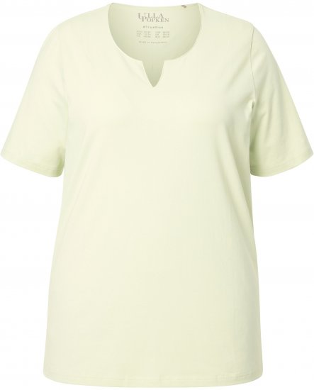 Ulla Popken Essential Notch Neck Stretch Tee Pistachio - T-shirty - 