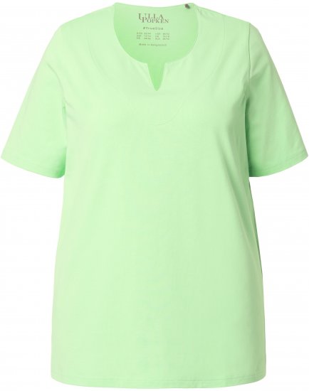 Ulla Popken Essential Notch Neck Stretch Tee Light Green - T-shirty - 