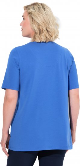 Ulla Popken Essential Notch Neck Stretch Tee Peacock Blue - T-shirty - 