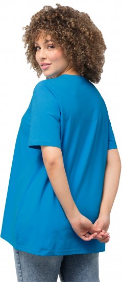 Ulla Popken Essential Notch Neck Stretch Tee Sapphire Blue - T-shirty - 