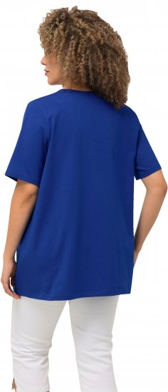 Ulla Popken Essential Notch Neck Stretch Tee Cobalt Blue - T-shirty - 
