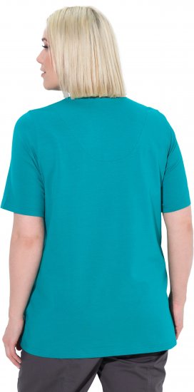 Ulla Popken Essential Notch Neck Stretch Tee Teal - T-shirty - 