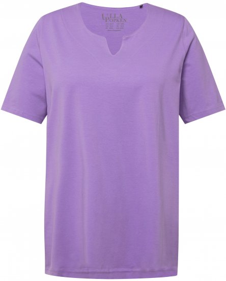Ulla Popken Essential Notch Neck Stretch Tee Pale Lilac - T-shirty - 