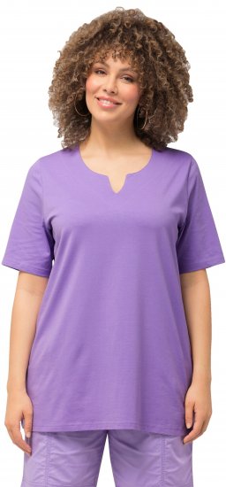Ulla Popken Essential Notch Neck Stretch Tee Pale Lilac - T-shirty - 
