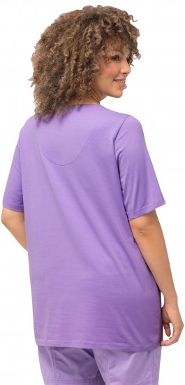 Ulla Popken Essential Notch Neck Stretch Tee Pale Lilac - T-shirty - 