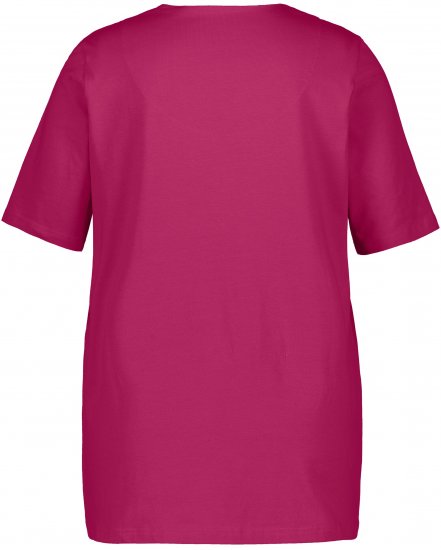 Ulla Popken Essential Notch Neck Stretch Tee Magnolia Red - T-shirty - 