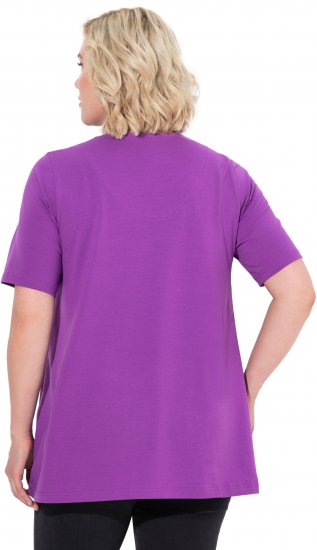 Ulla Popken Essential Notch Neck Stretch Tee Purple - T-shirty - 