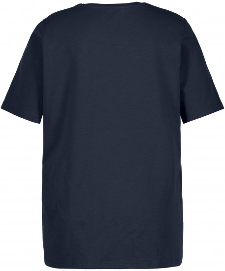 Ulla Popken Essential Round Neck Stretch Tee Navy Blue - T-shirty - 