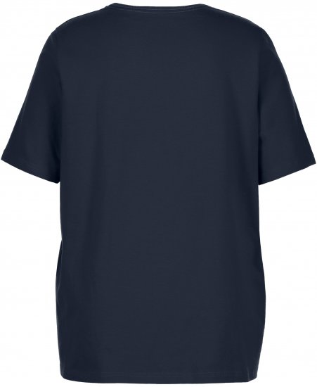 Ulla Popken Essential Square Neck Stretch Tee Navy Blue - T-shirty - 