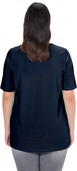 Ulla Popken Essential Square Neck Stretch Tee Navy Blue - T-shirty - 