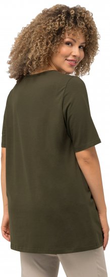 Ulla Popken Essential Square Neck Stretch Tee Forest Green - T-shirty - 