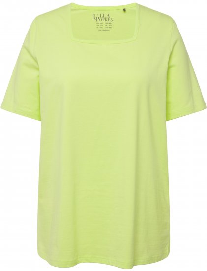 Ulla Popken Essential Square Neck Stretch Tee Lime Green - T-shirty - 