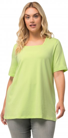 Ulla Popken Essential Square Neck Stretch Tee Lime Green - T-shirty - 