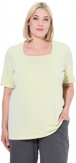 Ulla Popken Essential Square Neck Stretch Tee Pistachio - T-shirty - 