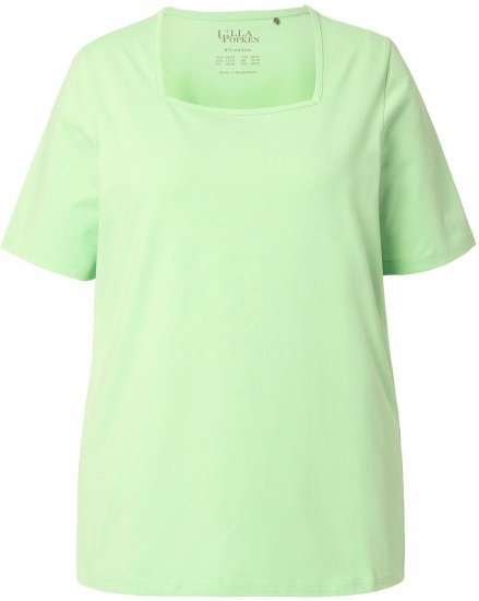 Ulla Popken Essential Square Neck Stretch Tee Light Green - T-shirty - 