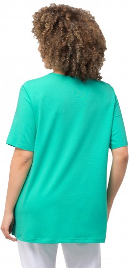 Ulla Popken Essential Square Neck Stretch Tee Turquoise Green - T-shirty - 