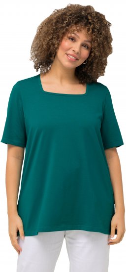 Ulla Popken Essential Square Neck Stretch Tee Emerald - T-shirty - 