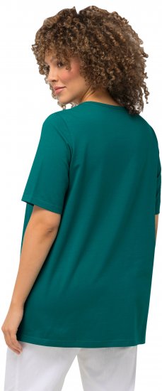 Ulla Popken Essential Square Neck Stretch Tee Emerald - T-shirty - 