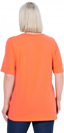 Ulla Popken Essential Square Neck Stretch Tee Coral Pink - T-shirty - 
