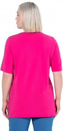 Ulla Popken Essential Square Neck Stretch Tee Magenta Pink - T-shirty - 