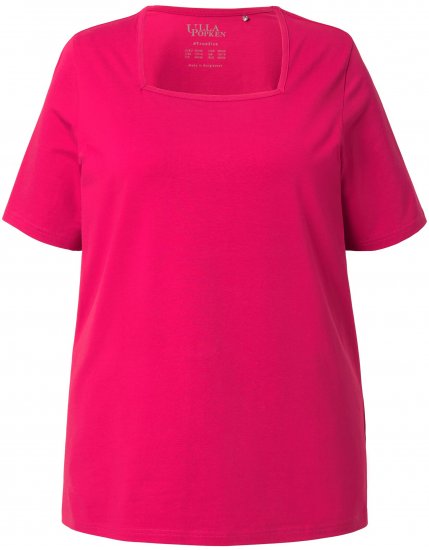Ulla Popken Essential Square Neck Stretch Tee Dark Raspberry - T-shirty - 