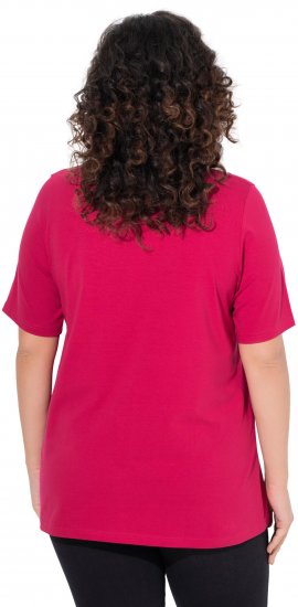 Ulla Popken Essential Square Neck Stretch Tee Dark Raspberry - T-shirty - 