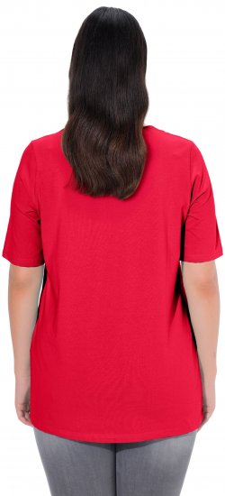Ulla Popken Essential Square Neck Stretch Tee Red - T-shirty - 