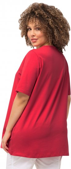 Ulla Popken Essential Square Neck Stretch Tee Dark Pink - T-shirty - 