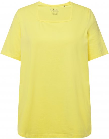 Ulla Popken Essential Square Neck Stretch Tee Lemon Yellow - T-shirty - 